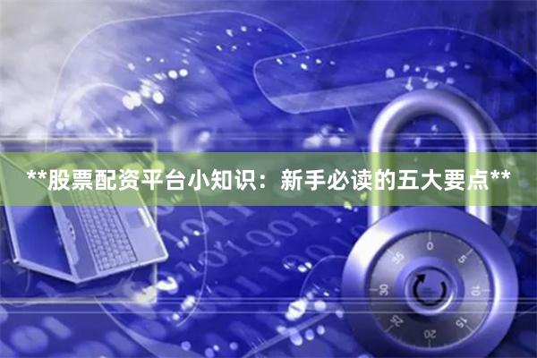 **股票配资平台小知识：新手必读的五大要点**